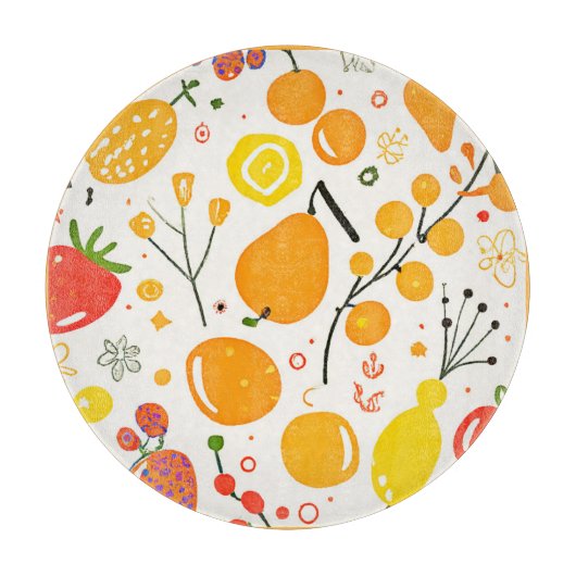 Tropical Fruit Fiesta Pattern Schneidebrett (Vorderseite)