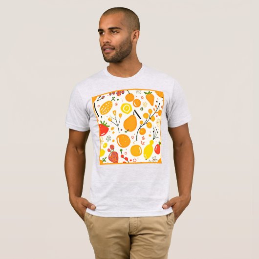 Tropical Fruit Fiesta Pattern T-Shirt (Vorne ganz)