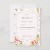 Tropical Fruit Floral Response RSVP Karte (Vorderseite)
