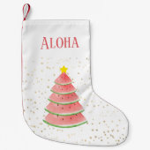 Tropical Fruit Gold Stars Aloha Kleiner Weihnachtsstrumpf (Vorderseite)