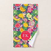 Tropical Fruit Monogram Watercolor Sommermuster Badhandtuch Set (Handtuch)