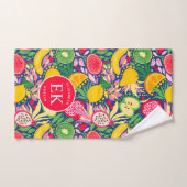 Tropical Fruit Monogram Watercolor Sommermuster Badhandtuch Set (Handtuch)
