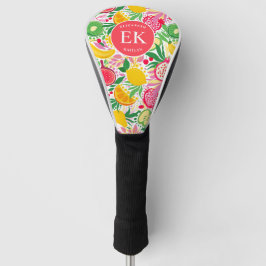 Tropical Fruit Monogram Watercolor Sommermuster Golf Headcover