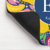 Tropical Fruit Monogram Watercolor Sommermuster Mousepad (Ecke)