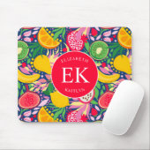 Tropical Fruit Monogram Watercolor Sommermuster Mousepad (Mit Mouse)