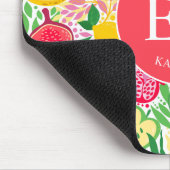Tropical Fruit Monogram Watercolor Sommermuster Mousepad (Ecke)