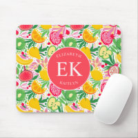 Tropical Fruit Monogram Watercolor Sommermuster