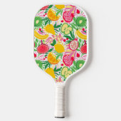 Tropical Fruit Monogram Watercolor Sommermuster Pickleball Schläger (Rückseite)
