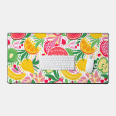 Tropical Fruit Monogram Watercolor Sommermuster Schreibtischunterlage (Tastatur & Maus)