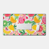 Tropical Fruit Monogram Watercolor Sommermuster Schreibtischunterlage (Tastatur & Maus)