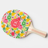 Tropical Fruit Monogram Watercolor Sommermuster Tischtennis Schläger (Seitenansicht)