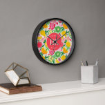 Tropical Fruit Monogram Watercolor Sommermuster Uhr<br><div class="desc">Die Tropical Fruit Monogram Watercolor Summer Pattern Clock bringt eine lebendige und personalisierte Touch in Ihren Raum. Diese Uhr besticht durch ein farbenfrohes Aquarelldesign tropischer Früchte und verbindet Stil mit Funktionalität. Das Monogramm fügt ein einzigartiges, individuelles Element hinzu, das es zu einer perfekten Ergänzung Ihrer Küche, Ihres Wohnzimmers oder Ihres...</div>