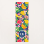 Tropical Fruit Monogram Watercolor Sommermuster Yogamatte (Vorderseite)