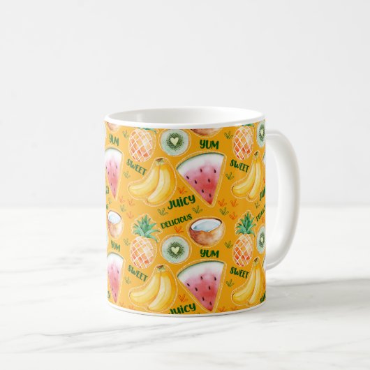 Tropical Fruit Mug Kaffeetasse (VorderseiteRechts)