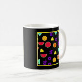 Tropical Fruit Neon Paradise Muster Kaffeetasse (VorderseiteRechts)