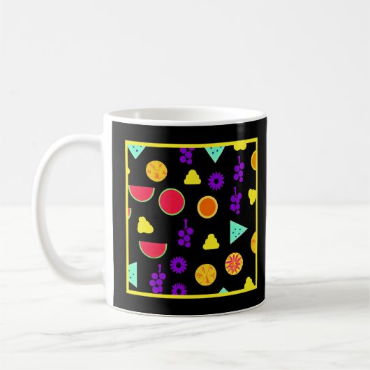 Tropical Fruit Neon Paradise Muster Kaffeetasse (Links)