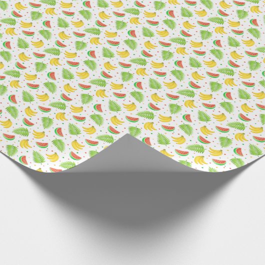 Tropical Fruit Polka Dot Muster Geschenkpapier (Ecke)