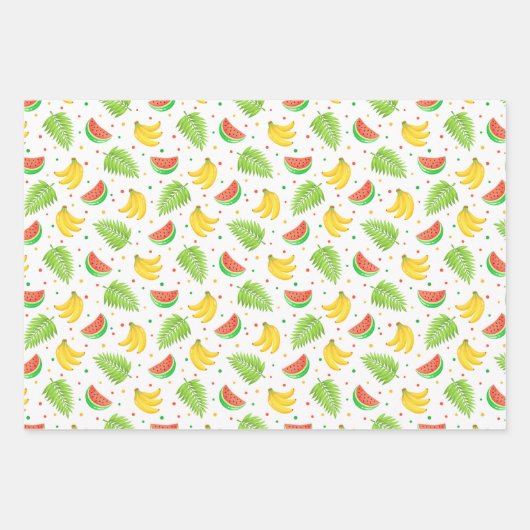 Tropical Fruit Polka Dot Muster Geschenkpapier Set (Vorderseite 3)