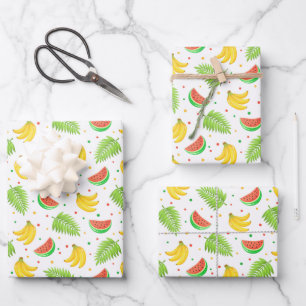 Tropical Fruit Polka Dot Muster Geschenkpapier Set