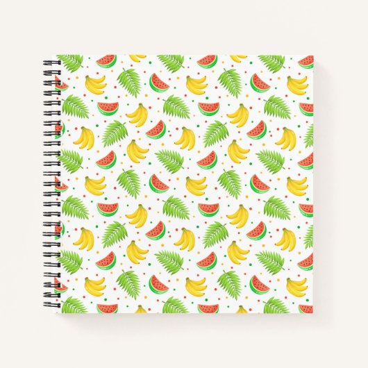 Tropical Fruit Polka Dot Muster Notizblock (Vorderseite)
