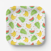 Tropical Fruit Polka Dot Muster Pappteller (Vorderseite)