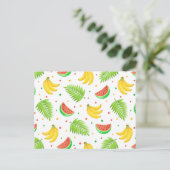 Tropical Fruit Polka Dot Muster Postkarte (Stehend Vorderseite)