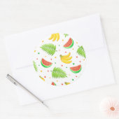 Tropical Fruit Polka Dot Muster Runder Aufkleber (Umschlag)