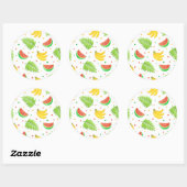 Tropical Fruit Polka Dot Muster Runder Aufkleber (Blatt)