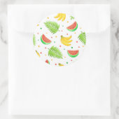 Tropical Fruit Polka Dot Muster Runder Aufkleber (Tasche)