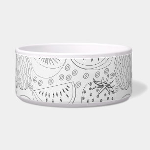 Tropical fruit seamless pattern black and white napf