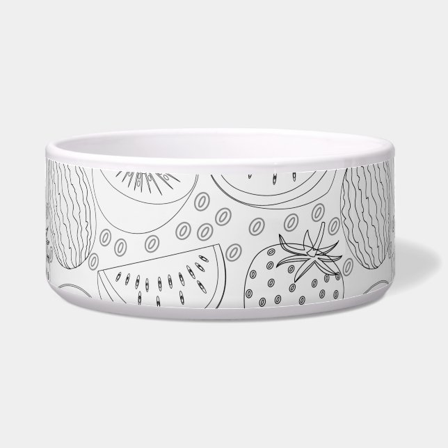 Tropical fruit seamless pattern black and white napf (Vorderseite)