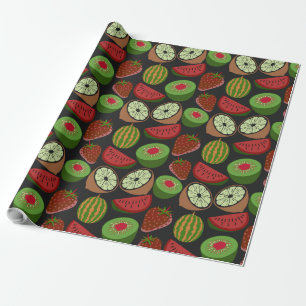 Tropical fruit seamless pattern colorful geschenkpapier