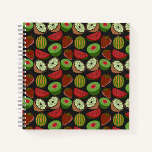 Tropical fruit seamless pattern colorful notizblock