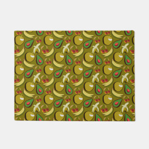 Tropical fruit seamless pattern yellow fußmatte