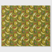 Tropical fruit seamless pattern yellow geschenkpapier (Flach)