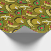 Tropical fruit seamless pattern yellow geschenkpapier (Ecke)