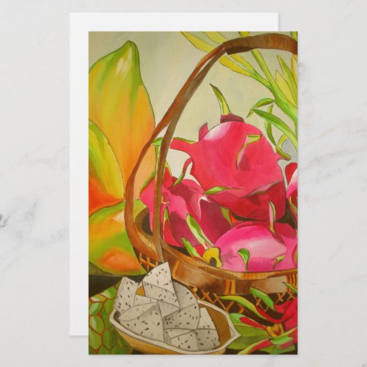 Tropical Fruit Wasserfarbe Original Kunst Stillleb Briefpapier (Vorne/Hinten)