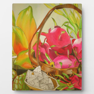 Tropical Fruit Wasserfarbe Original Kunst Stillleb Fotoplatte
