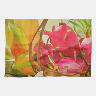 Tropical Fruit Wasserfarbe Original Kunst Stillleb Geschirrtuch