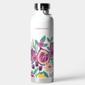 Tropical Fruits, Fig Wildflower Botanical Monogram Trinkflasche (links)