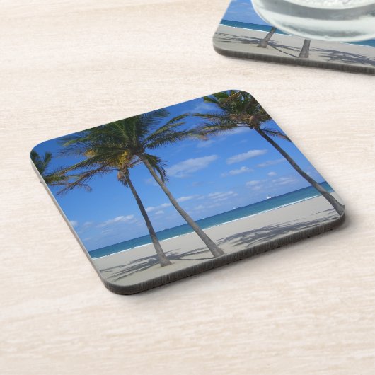 Tropical Ft Lauderdale Beach Florida Getränkeuntersetzer (Linke Seite)