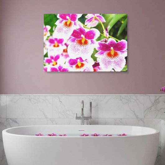 Tropical Fuchsia Orchids Wrapped Canvas Leinwanddruck