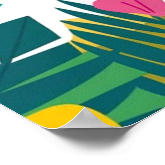 Tropical Fun Flamingo Birthday Design Poster (Ecke)