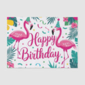 Tropical Fun Flamingo Birthday Design Seidenpapier (Vorderseite)