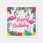 Tropical Fun Flamingo Birthday Design Serviette (Vorderseite)
