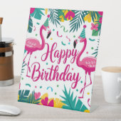 Tropical Fun Flamingo Birthday Design Sockelschild (In Situ)