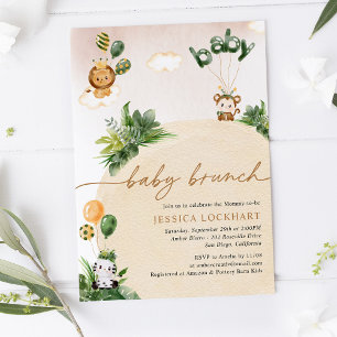 Tropical Fun Jungle Safari Girl Baby Brunch Dusche Einladung