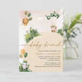 Tropical Fun Jungle Safari Girl Baby Brunch Dusche Einladung (Stehend Vorderseite)