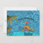 Tropical Fun Pool Party Foto Dankeskarte (Rückseite)