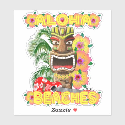 Tropical Funny Aloha Strände Hawaiian Tiki Aufkleber (Blatt)